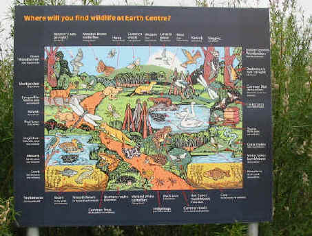 wildlife display board at the earth center