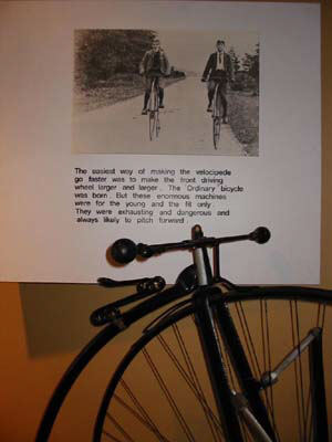 display sign with information about bike