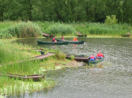 Devil's Ings Lake with canoes